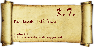 Kontsek Tünde névjegykártya